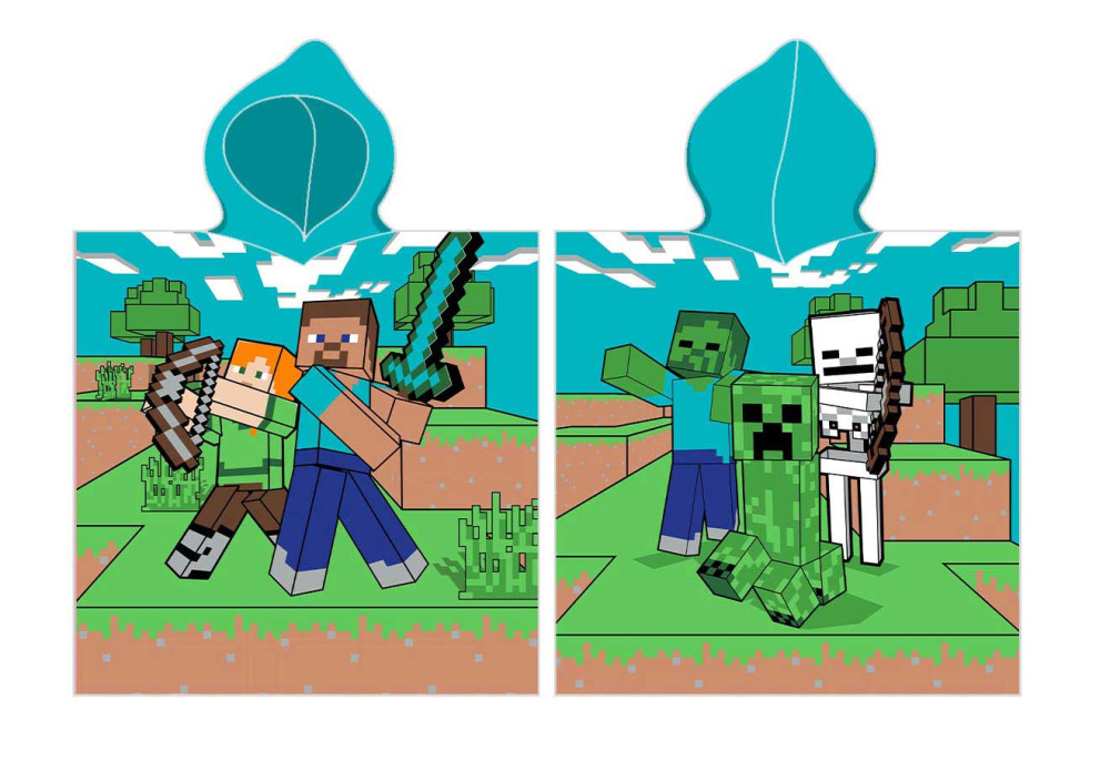 Minecraft Diamond Defender laste rannapontšo 50×115 cm – tootepilt