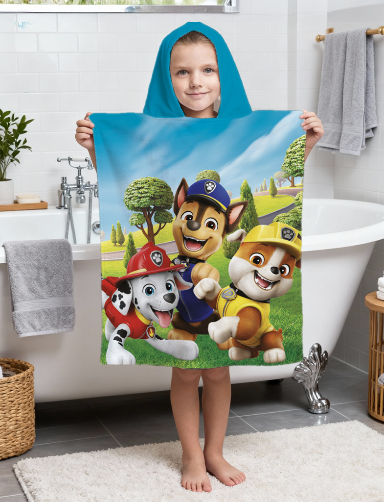 Paw Patrol Funny Day laste rannapontšo 50×115cm – detailvaade 2