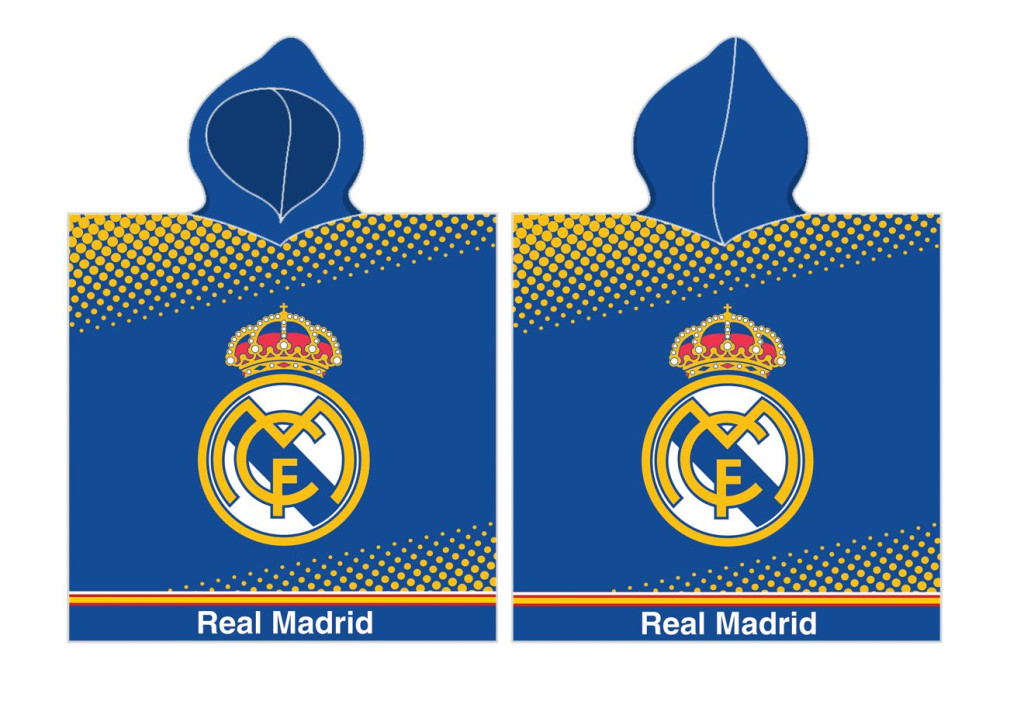 Real Madrid Blue laste rannapontšo 55×110 cm – tootepilt