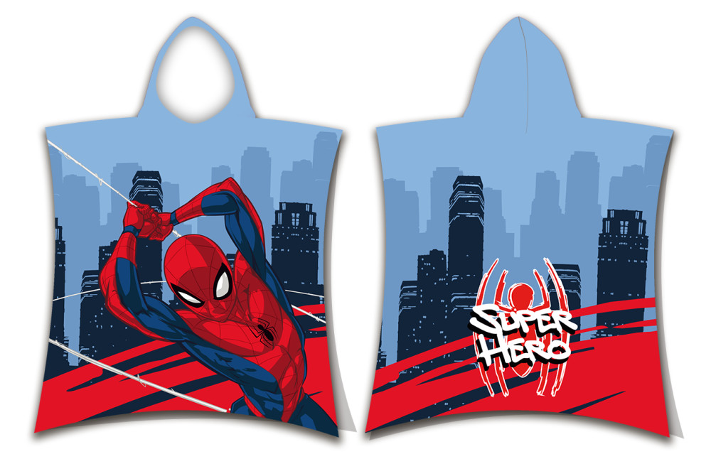 Spiderman Hero laste rannapontšo 50×115cm – tootepilt