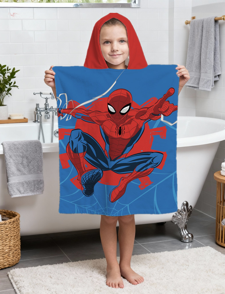 Spiderman Webshot laste rannapontšo 50×115cm – detailvaade 2