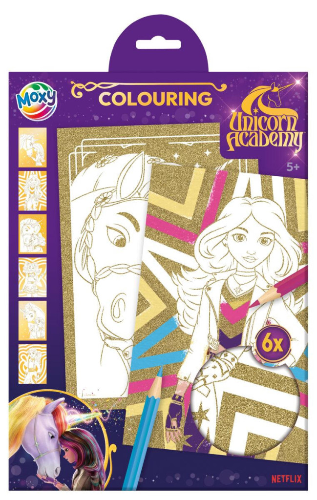 Unicorn Academy Shine glitter värvimisraamat A4 – tootepilt