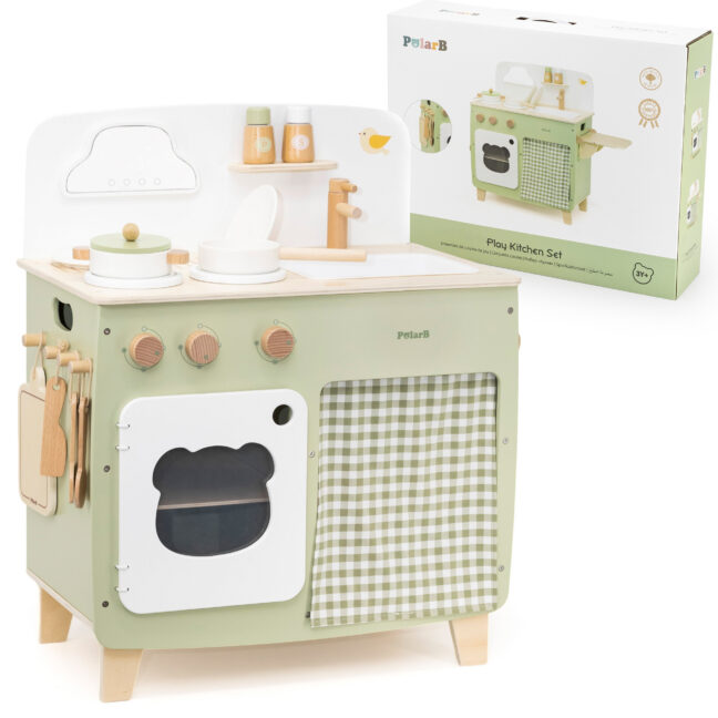 VIGA PolarB Large puidust Kitchen with Folding Countertop + Curtain Cabinet