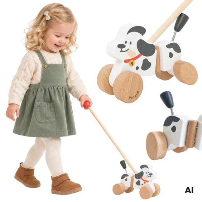 VIGA puidust Push Dog - Dalmatian