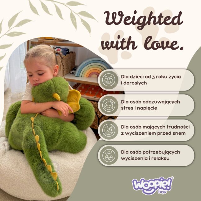 WOOPIE raskusega dinosaurus, 65 cm, 1,5 kg – toote pilt 3